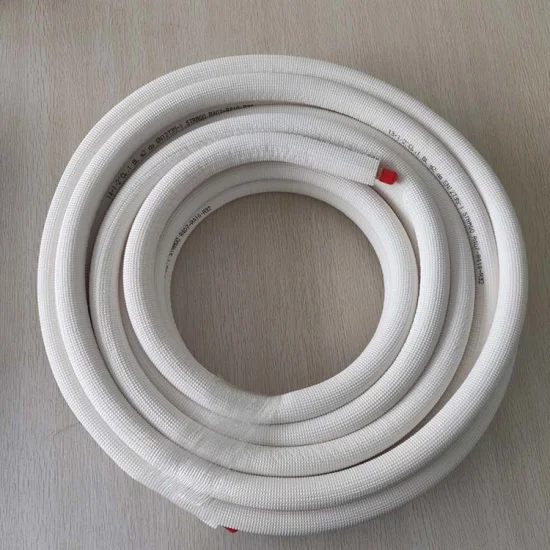 Preço de fábrica Tubo de isolamento PE branco Conjunto de linha de cobre Peça de ar condicionado